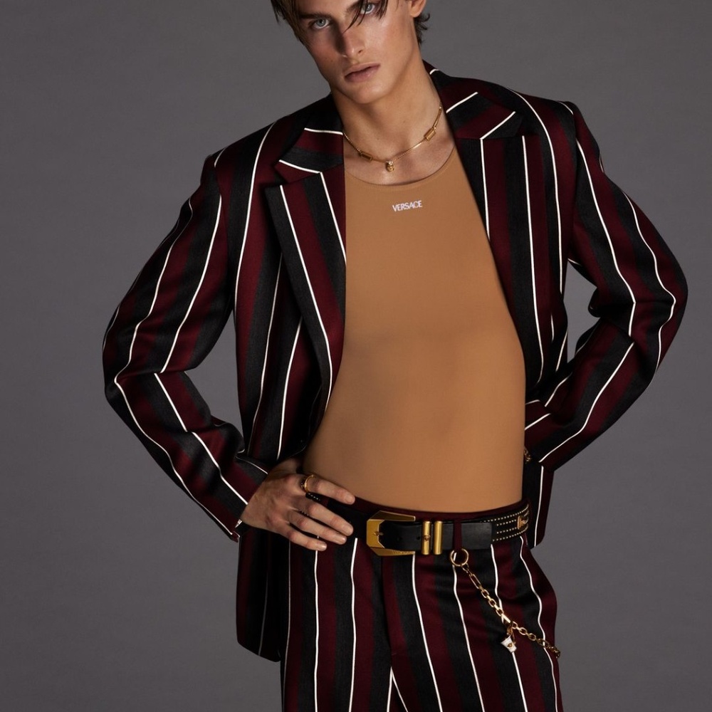 AUTHENTIC VERSACE RUNWAY brand new WOOL SUIT blazer pants sz48 US38